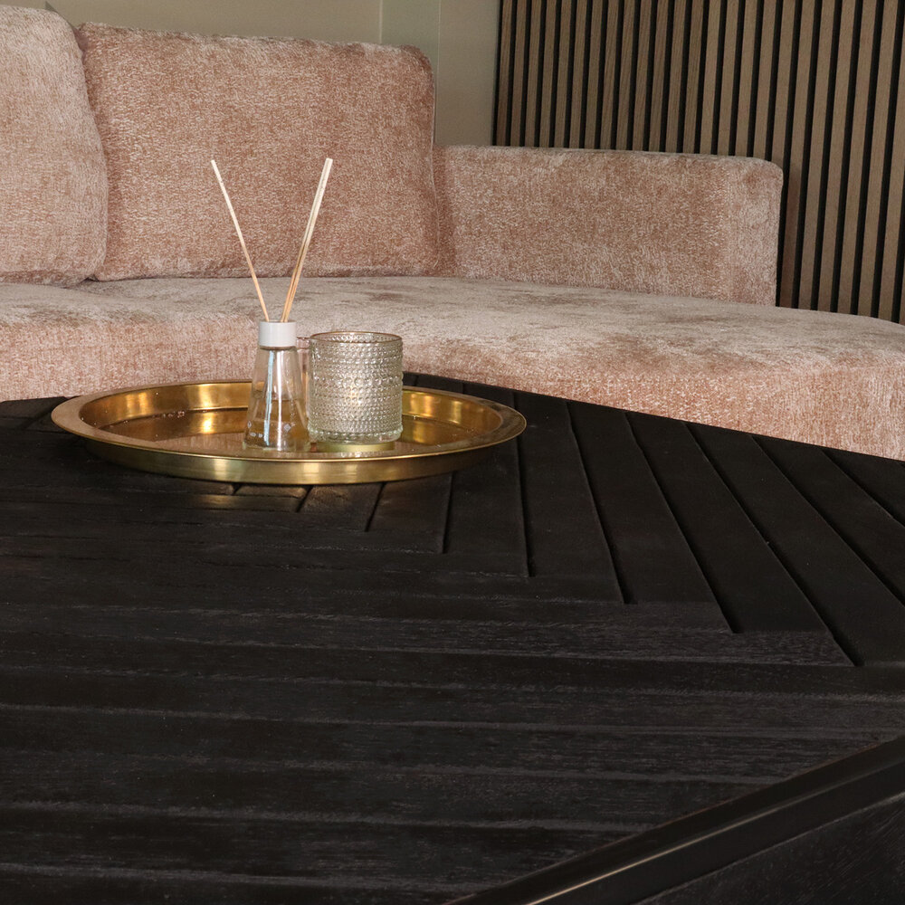 Salontafel vierkant industrieel mangohout 100cm Besti zwart visgraat side table 2 lades duurzaam mango hout bijzettafel Salontafel vierkant industrieel mangohout 100cm Besti zwart visgraat side table 2 lades duurzaam mango hout bijzettafel