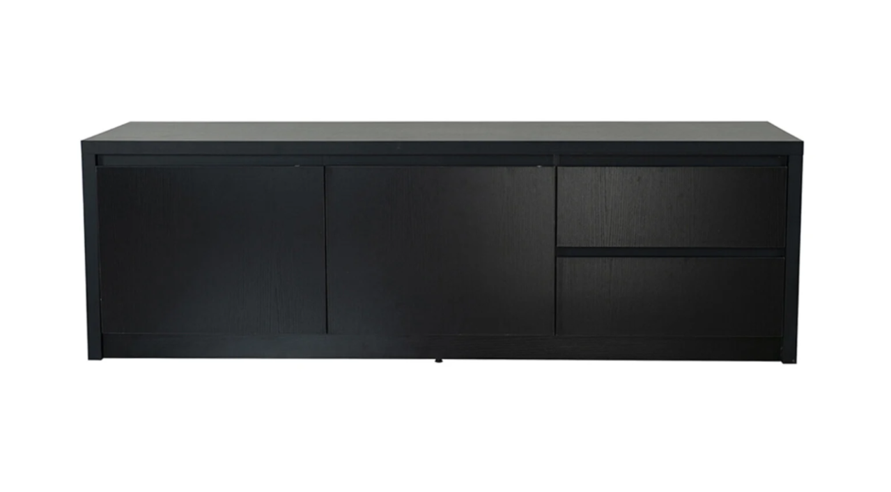 Tv meubel melamine Cassie zwart 180cm Tv meubel melamine Cassie zwart 180cm