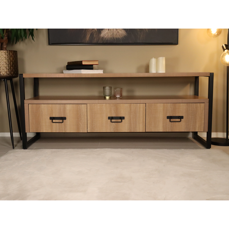 Lizzely Garden & Living TV meubel industrieel melamine Harper 150cm tv kast Lizzely Garden & Living TV meubel industrieel melamine Harper 150cm tv kast