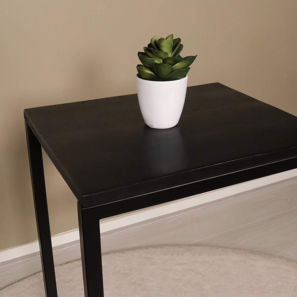 Bijzettafel industrieel Jerry zwart mangohout duurzaam mango side table Bijzettafel industrieel Jerry zwart mangohout duurzaam mango side table