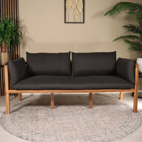 Lizzely Garden & Living Loungebank 2-zits acaciahout antraciet Xandra tuinbank