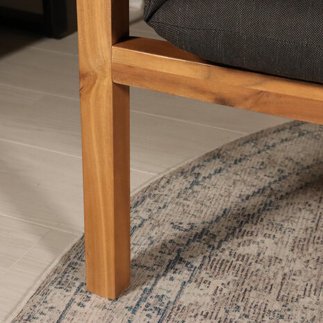 Lizzely Garden & Living Loungebank antraciet 2-zits acaciahout antraciet Xandra tuinbank