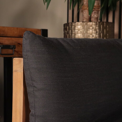 Lizzely Garden & Living Loungebank antraciet 2-zits acaciahout antraciet Xandra tuinbank