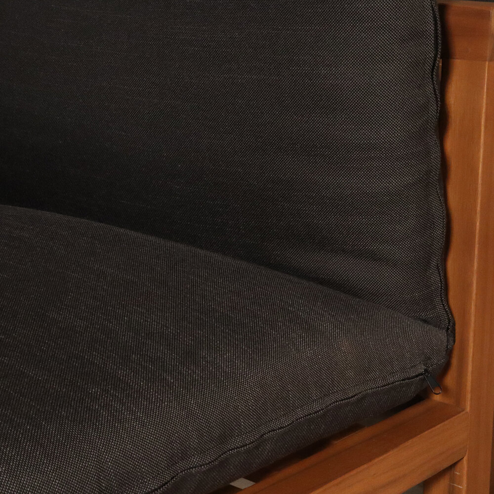 Loungestoel met armleuningen acaciahout antraciet Xandra Loungestoel met armleuningen acaciahout antraciet Xandra