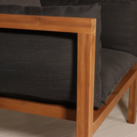 Lizzely Garden & Living Loungestoel met armleuningen acaciahout antraciet Xandra Lizzely Garden & Living Loungestoel met armleuningen acaciahout antraciet Xandra