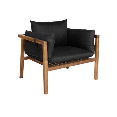 Lizzely Garden & Living Loungestoel met armleuningen acaciahout antraciet Xandra Lizzely Garden & Living Loungestoel met armleuningen acaciahout antraciet Xandra