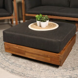 Lizzely Garden & Living Loungetafel met kussen antraciet acaciahout Dirk tuintafel Lizzely Garden & Living Loungetafel met kussen antraciet acaciahout Dirk tuintafel