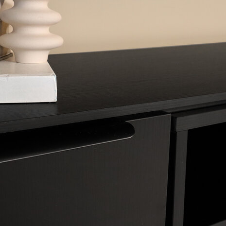 Lizzely Garden & Living Tv meubel melamine Madison zwart 185cm Lizzely Garden & Living Tv meubel melamine Madison zwart 185cm