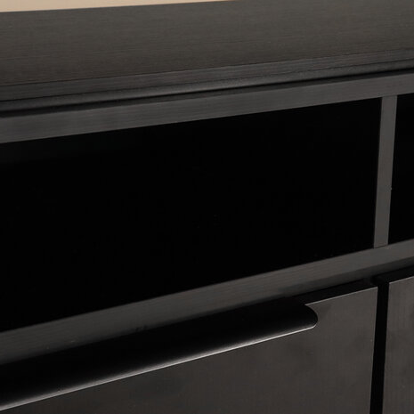 Lizzely Garden & Living Tv meubel melamine Madison zwart 185cm Lizzely Garden & Living Tv meubel melamine Madison zwart 185cm