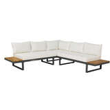 Lizzely Garden & Living Loungeset 5-zits aluminium en acaciahout wit Darcio hoekbank Lizzely Garden & Living Loungeset 5-zits aluminium en acaciahout wit Darcio hoekbank