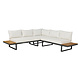 Lizzely Garden & Living Loungeset 5-zits aluminium en acaciahout wit Darcio hoekbank Lizzely Garden & Living Loungeset 5-zits aluminium en acaciahout wit Darcio hoekbank