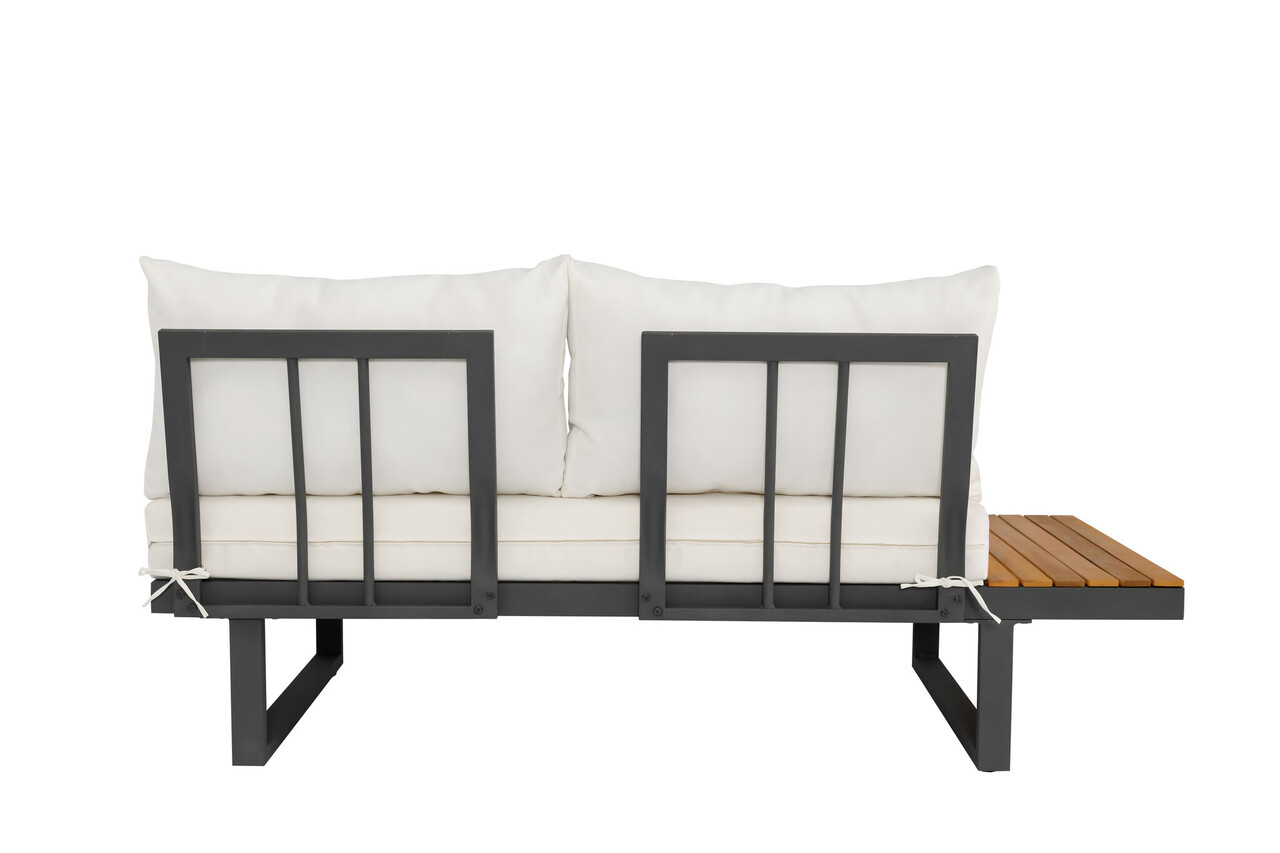 Loungeset 5-zits aluminium en acaciahout wit Darcio hoekbank