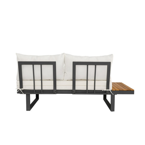 Lizzely Garden & Living Loungeset 5-zits aluminium en acaciahout wit Darcio hoekbank