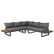 Lizzely Garden & Living Loungeset 5-zits aluminium en acaciahout grijs Darcio hoekbank Lizzely Garden & Living Loungeset 5-zits aluminium en acaciahout grijs Darcio hoekbank