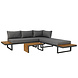 Lizzely Garden & Living Loungeset 5-zits aluminium en acaciahout grijs Darcio met bijzettafel Lizzely Garden & Living Loungeset 5-zits aluminium en acaciahout grijs Darcio met bijzettafel