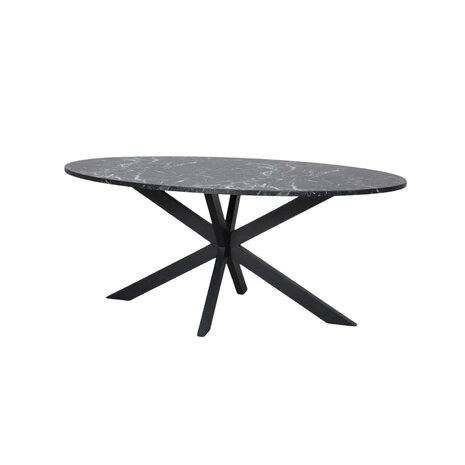 Lizzely Garden & Living Eettafel ovaal 180cm Jovi marmer zwart ovale tafel Lizzely Garden & Living Eettafel ovaal 180cm Jovi marmer zwart ovale tafel