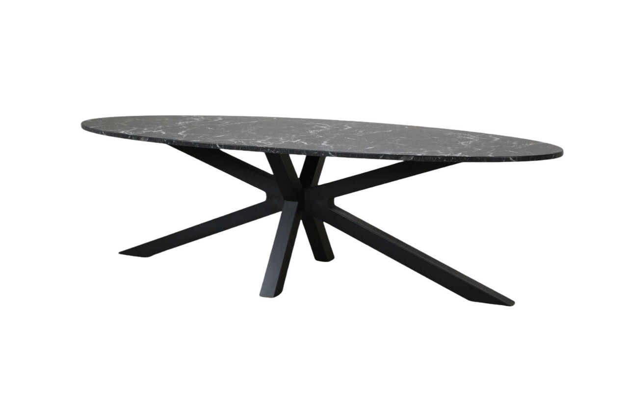 Eettafel ovaal  260cm Jovi marmer zwart ovale tafel Eettafel ovaal  260cm Jovi marmer zwart ovale tafel
