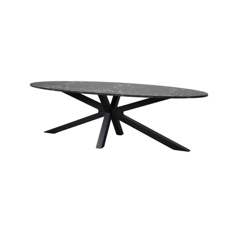 Lizzely Garden & Living Eettafel ovaal  260cm Jovi marmer zwart ovale tafel Lizzely Garden & Living Eettafel ovaal  260cm Jovi marmer zwart ovale tafel