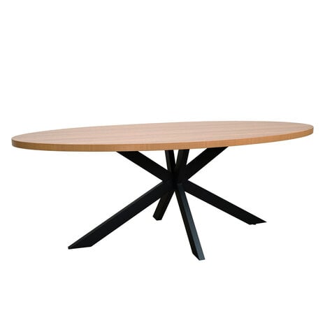 Lizzely Garden & Living Eettafel ovaal melamine 240cm Tommy lichtbruin ovale tafel