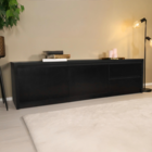 Tv meubel melamine Cassie zwart 180cm