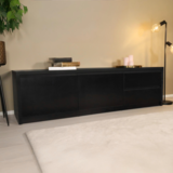 Lizzely Garden & Living Tv meubel melamine Cassie zwart 180cm Lizzely Garden & Living Tv meubel melamine Cassie zwart 180cm