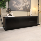 Tv meubel melamine Cassie zwart 160cm Tv meubel melamine Cassie zwart 160cm