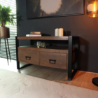 TV meubel industrieel mangohout Ilse 100cm walnoot bruin tv kast duurzaam mango massief hout tv-meubel TV meubel industrieel mangohout Ilse 100cm walnoot bruin tv kast duurzaam mango massief hout tv-meubel