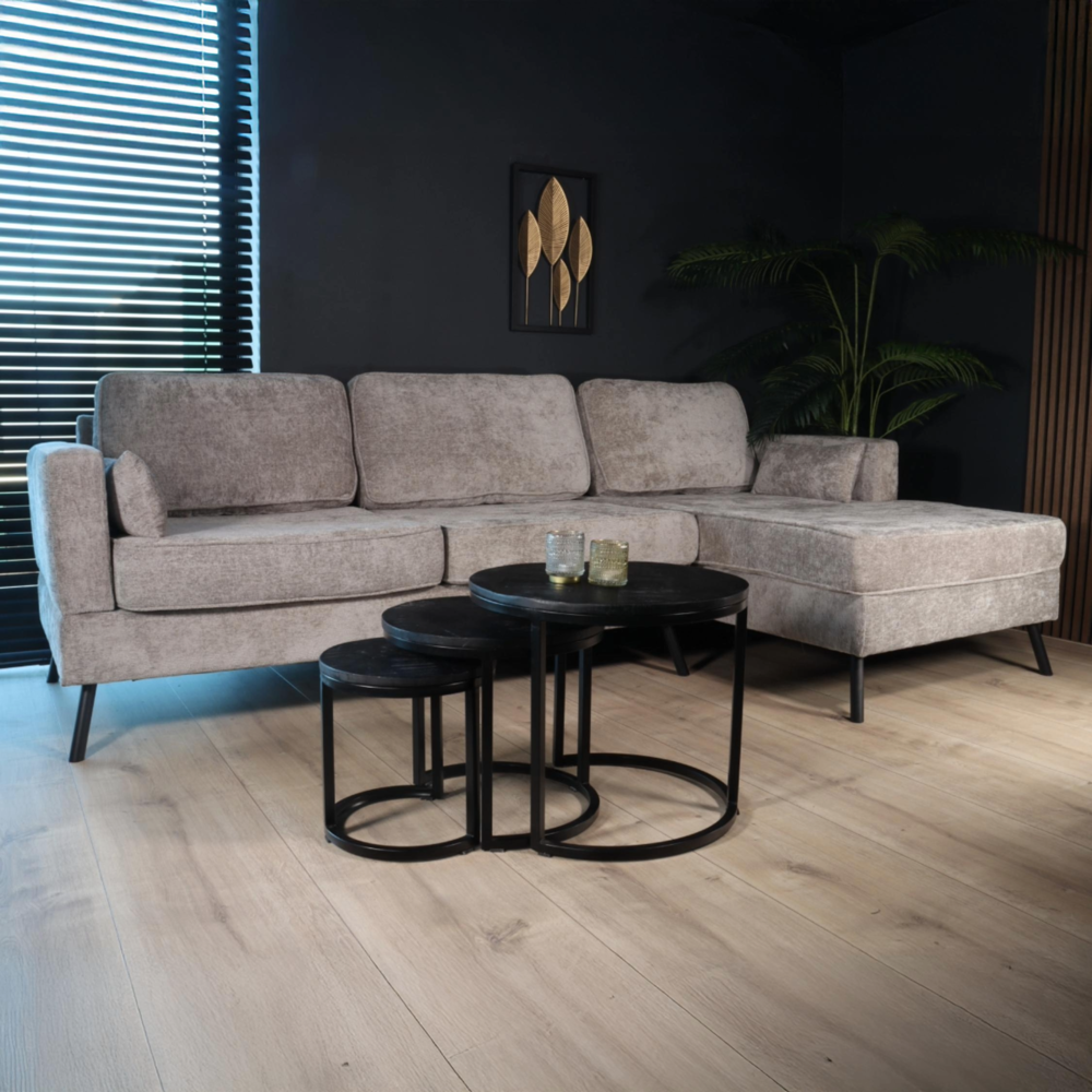 Hoekbank design Lizza 270cm bank grijs chenille loungebank zowel links als rechts bankstel Hoekbank design Lizza 270cm bank grijs chenille loungebank zowel links als rechts bankstel
