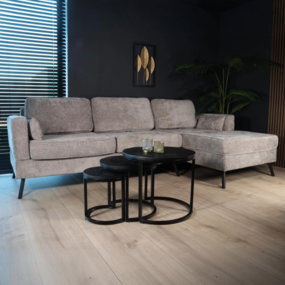 Lizzely Garden & Living Hoekbank design Lizza 270cm bank grijs chenille loungebank zowel links als rechts bankstel Lizzely Garden & Living Hoekbank design Lizza 270cm bank grijs chenille loungebank zowel links als rechts bankstel
