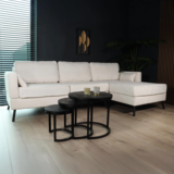 Lizzely Garden & Living Hoekbank design Lizza 270cm bank wit chenille loungebank zowel links als rechts bankstel