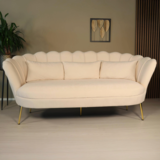 Lizzely Garden & Living Zitbank Belle 3 zits velvet crème 180cm stof bankstel Lizzely Garden & Living Zitbank Belle 3 zits velvet crème 180cm stof bankstel