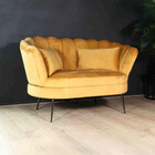 Zitbank Anna 2 zits bank velvet goud bankstel 140cm stof incl. 2 kussens Zitbank Anna 2 zits bank velvet goud bankstel 140cm stof incl. 2 kussens