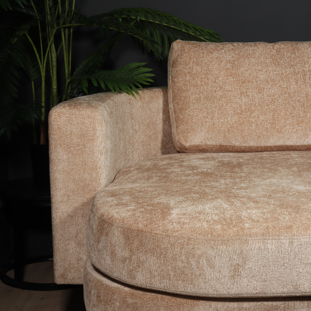 Hoekbank design Nox 250cm bank taupe chenille bankstel links loungebank Hoekbank design Nox 250cm bank taupe chenille bankstel links loungebank