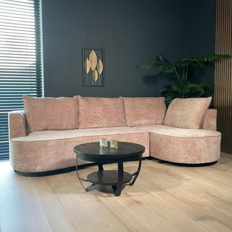 Lizzely Garden & Living Hoekbank Lando 270cm bank taupe chenille bankstel rechts loungebank