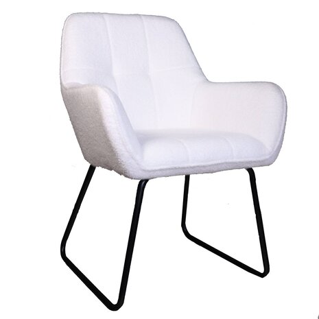 Lizzely Garden & Living Eetkamerstoel met armleuning Mae gebroken wit teddy design eetstoel Lizzely Garden & Living Eetkamerstoel met armleuning Mae gebroken wit teddy design eetstoel