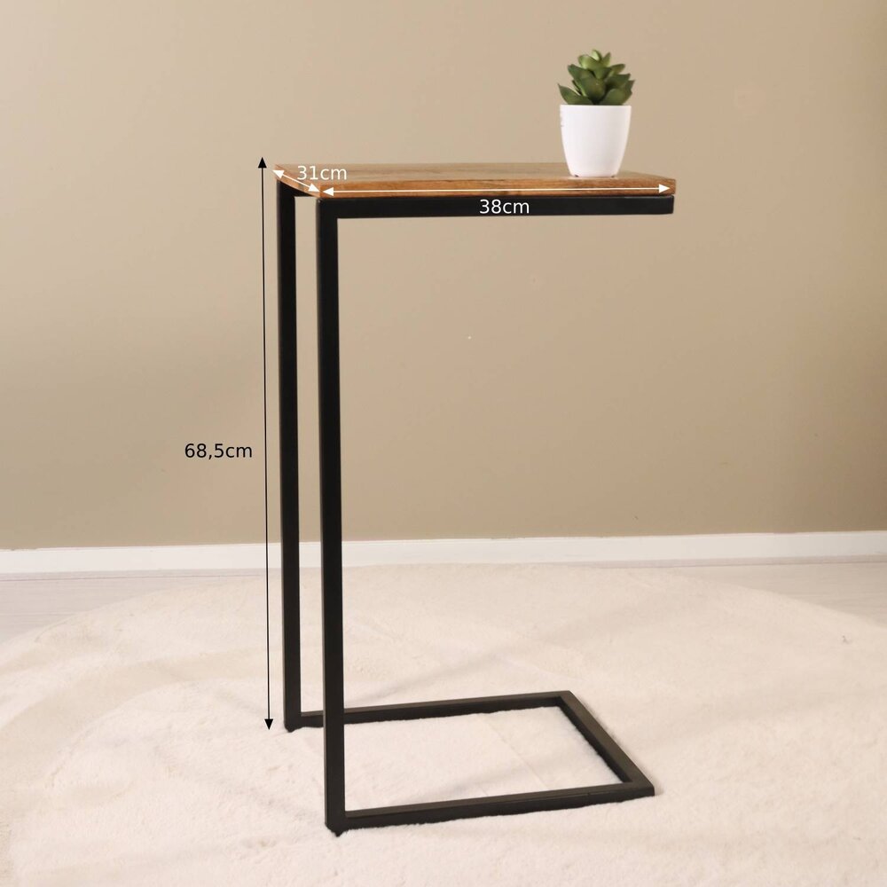 Bijzettafel industrieel Jerry duurzaam mangohout laptoptafel mango side table