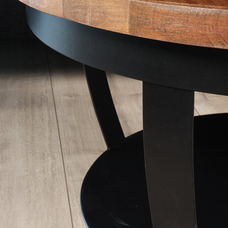 Lizzely Garden & Living Salontafel rond mangohout Luca industrieel massief hout Lizzely Garden & Living Salontafel rond mangohout Luca industrieel massief hout