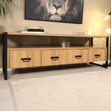 Lizzely Garden & Living TV meubel industrieel melamine Harper 180cm tv kast Lizzely Garden & Living TV meubel industrieel melamine Harper 180cm tv kast