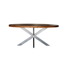 Lizzely Garden & Living Eettafel ovaal mangohout 160cm Lucas bruin en zilver Lizzely Garden & Living Eettafel ovaal mangohout 160cm Lucas bruin en zilver