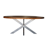 Lizzely Garden & Living Eettafel ovaal mangohout 180cm Lucas bruin en zilver Lizzely Garden & Living Eettafel ovaal mangohout 180cm Lucas bruin en zilver