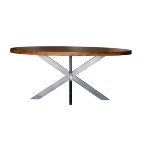 Lizzely Garden & Living Eettafel ovaal mangohout 180cm Lucas bruin en zilver Lizzely Garden & Living Eettafel ovaal mangohout 180cm Lucas bruin en zilver