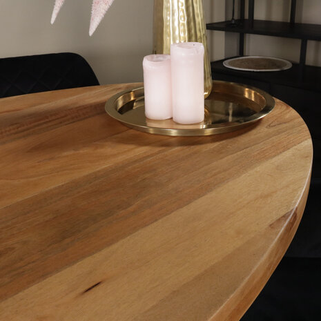 Lizzely Garden & Living Eettafel ovaal mangohout 160cm Lucas lichtbruin met zilver Lizzely Garden & Living Eettafel ovaal mangohout 160cm Lucas lichtbruin met zilver