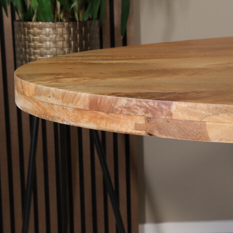 Lizzely Garden & Living Eettafel ovaal mangohout 160cm Lucas lichtbruin met zilver Lizzely Garden & Living Eettafel ovaal mangohout 160cm Lucas lichtbruin met zilver