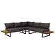 Lizzely Garden & Living Loungeset 5-zits aluminium en acaciahout antraciet Darcio hoekbank Lizzely Garden & Living Loungeset 5-zits aluminium en acaciahout antraciet Darcio hoekbank