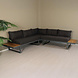 Lizzely Garden & Living Loungeset 5-zits aluminium en acaciahout antraciet Darcio hoekbank Lizzely Garden & Living Loungeset 5-zits aluminium en acaciahout antraciet Darcio hoekbank