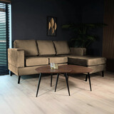 Lizzely Garden & Living Hoekbank design Venna 200cm bank bruin velvet