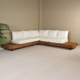 Lizzely Garden & Living Loungeset 5-zits acaciahout Donna wit hoekbank massief Lizzely Garden & Living Loungeset 5-zits acaciahout Donna wit hoekbank massief