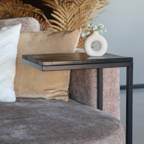 Lizzely Garden & Living Bijzettafel industrieel Jerry zwart mangohout duurzaam mango side table Lizzely Garden & Living Bijzettafel industrieel Jerry zwart mangohout duurzaam mango side table