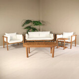 Lizzely Garden & Living Tuinset 4 personen wit Olivia acaciahout 5 delig Lizzely Garden & Living Tuinset 4 personen wit Olivia acaciahout 5 delig