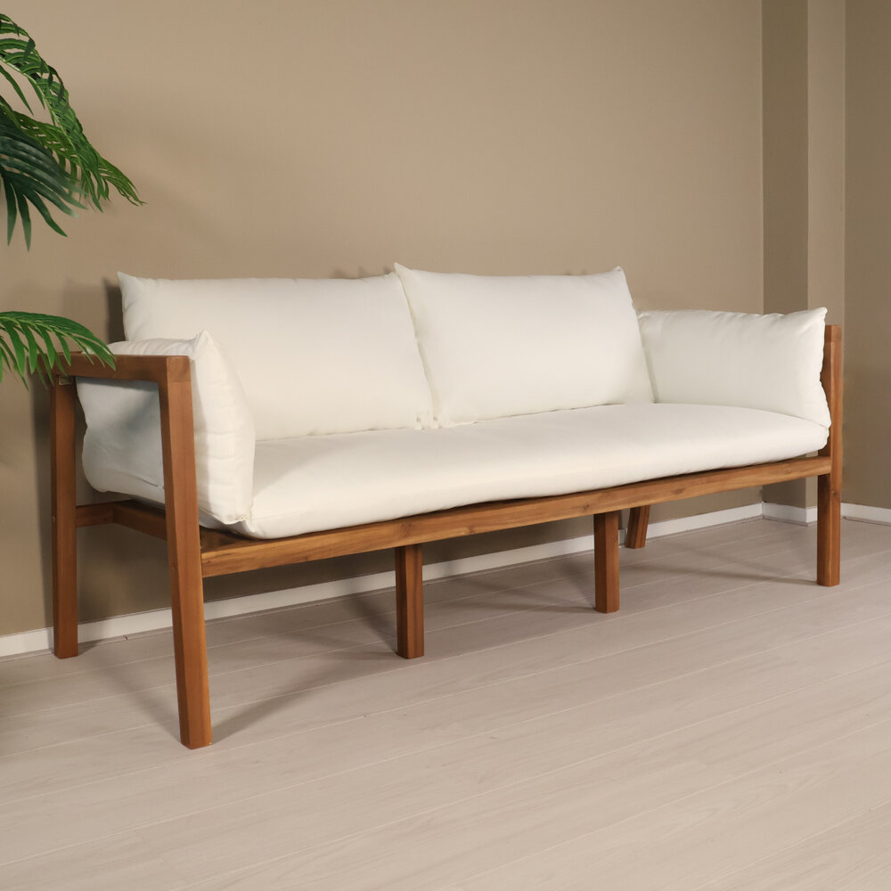 Loungebank 2-zits acaciahout wit Xandra tuinbank